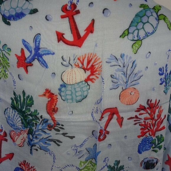 Vera Bradley ANCHORS AWEIGH Soft Fringe Scarf Wrap Coastal Tropical Sea Beach - Picture 5 of 12